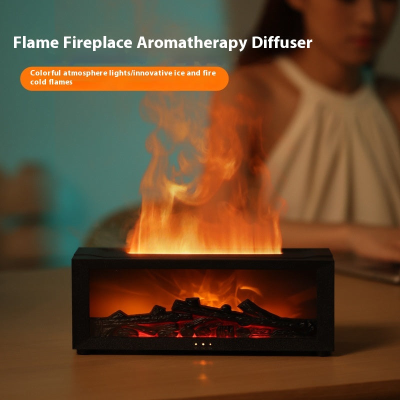 Flame Aroma Diffuser & Humidifier: 3D Colorful Essential Oil Fog Machine