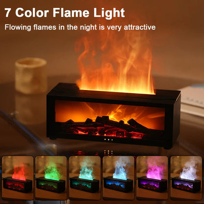 Flame Aroma Diffuser & Humidifier: 3D Colorful Essential Oil Fog Machine