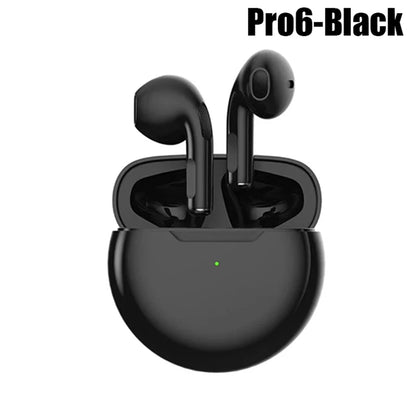 Air Pro 6 TWS Bluetooth Earbuds with Mic & Charging Case