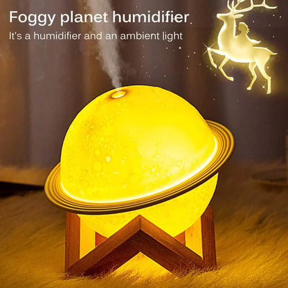 Moon Lamp Humidifier - 2-in-1 Night Light & Humidifier, USB Rechargeable, 3D LED with 3 Colors (330ml)