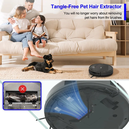 E3 PLUS Robot Vacuum Cleaner - 2200Pa Suction, Self-Charging, Tangle-Free, 100 Min Runtime