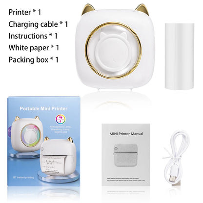 Mini Portable Inkless Printer - Wireless Thermal Photo & Label Printer, Self-Adhesive Sticker Printer