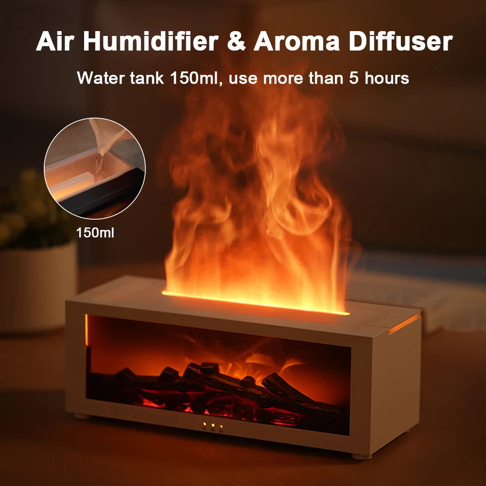 Flame Aroma Diffuser & Humidifier: 3D Colorful Essential Oil Fog Machine