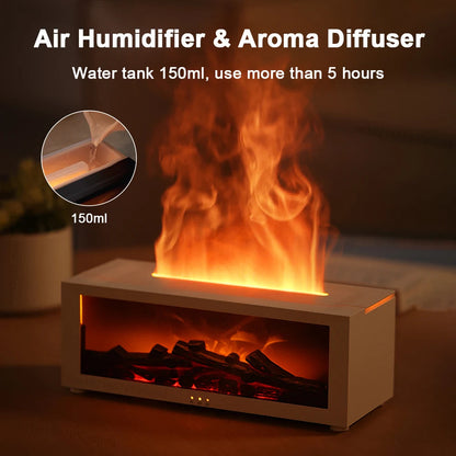 Flame Aroma Diffuser & Humidifier: 3D Colorful Essential Oil Fog Machine