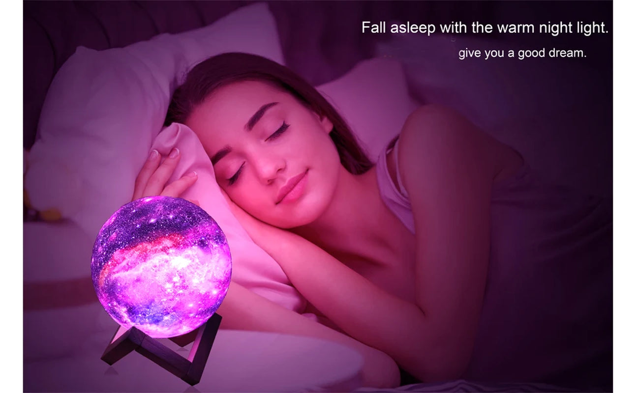 Galaxy Moon Lamp – 16-Color LED Night Light with Remote & Touch Control