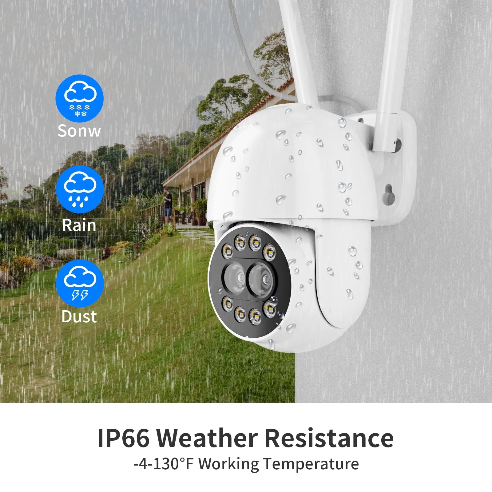 4MP Wireless 360° Security Camera, Full Color Night Vision & Two-Way Audio