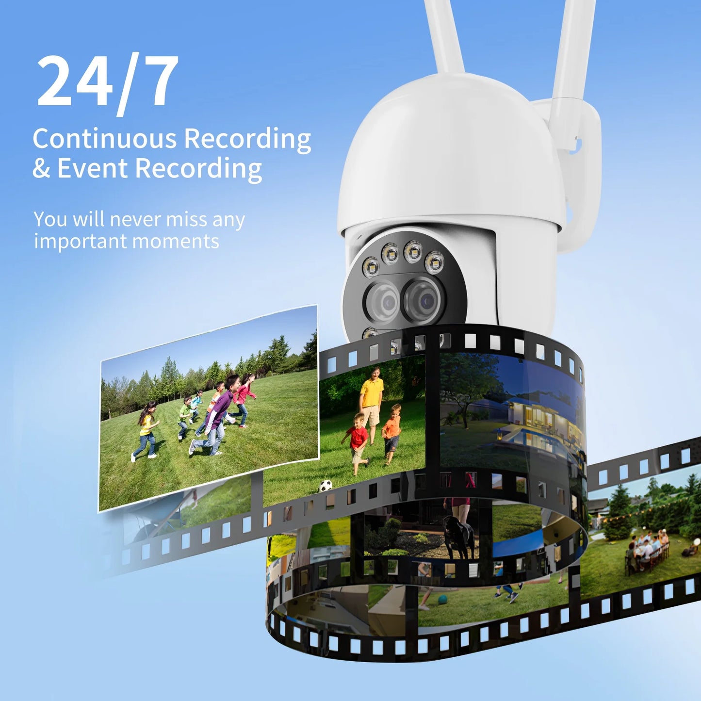 4MP Wireless 360° Security Camera, Full Color Night Vision & Two-Way Audio