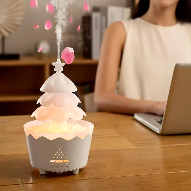 Lucky Tree Aromatherapy Diffuser & Rotating Humidifier – 250ml, 7-Color LED Lights