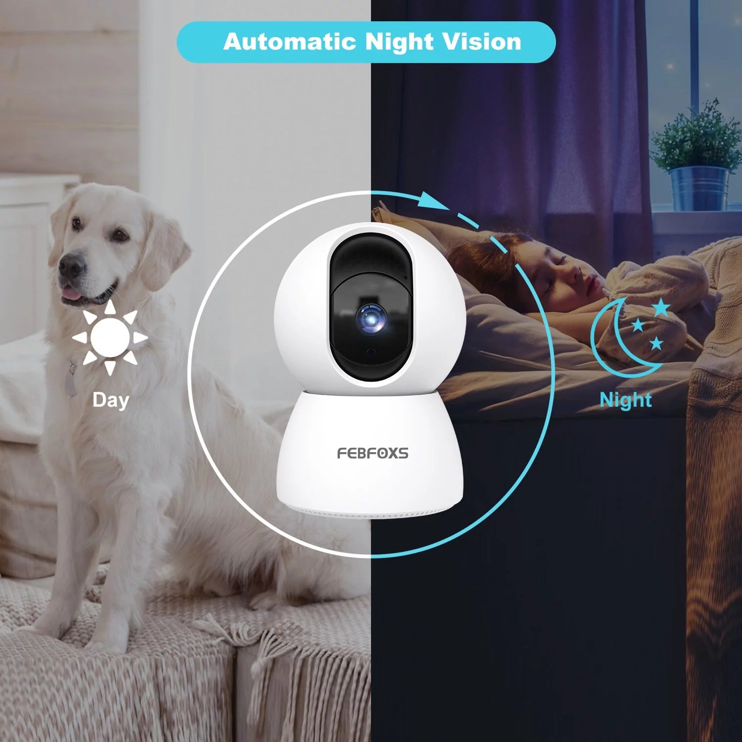 Prinxy 1080P Baby Monitor & Home Security Camera – HD Video, Night Vision, Two-Way Audi