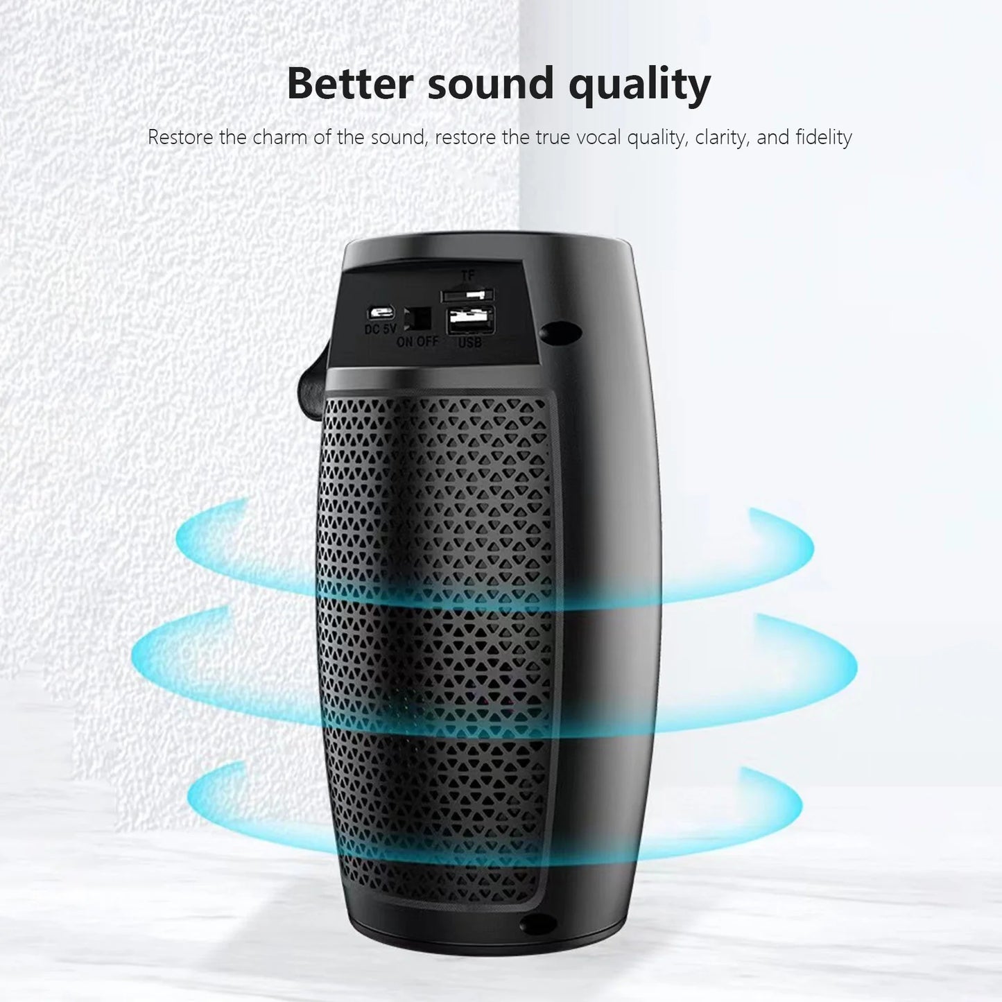  Bluetooth 5.0 Portable Speaker – Colorful Subwoofer Surround Sound & HiFi Audio for Outdoors