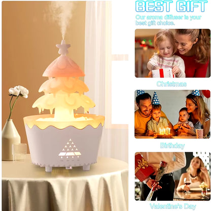 Lucky Tree Aromatherapy Diffuser & Rotating Humidifier – 250ml, 7-Color LED Lights