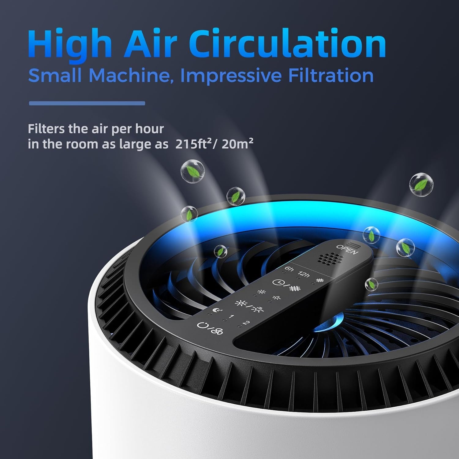 Portable Air Purifier - Efficient Air Cleaner for Smoke, Pollen, and Odors with Sleep Mode (MK01 - White)