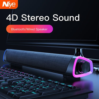 4D Bluetooth Stereo Soundbar - Compatible with Apple & Laptops