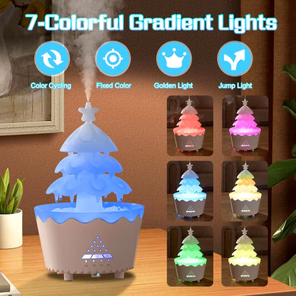 Lucky Tree Aromatherapy Diffuser & Rotating Humidifier – 250ml, 7-Color LED Lights