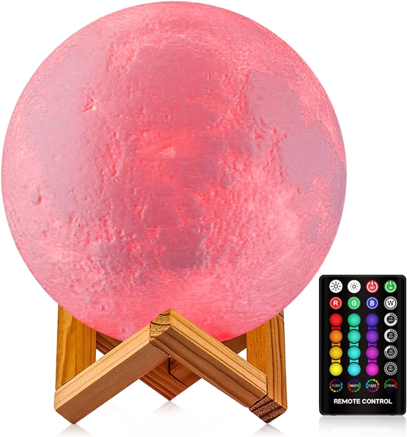 Moon Lamp 9.6" - 16 Colors, Remote & Touch Control, USB Rechargeable