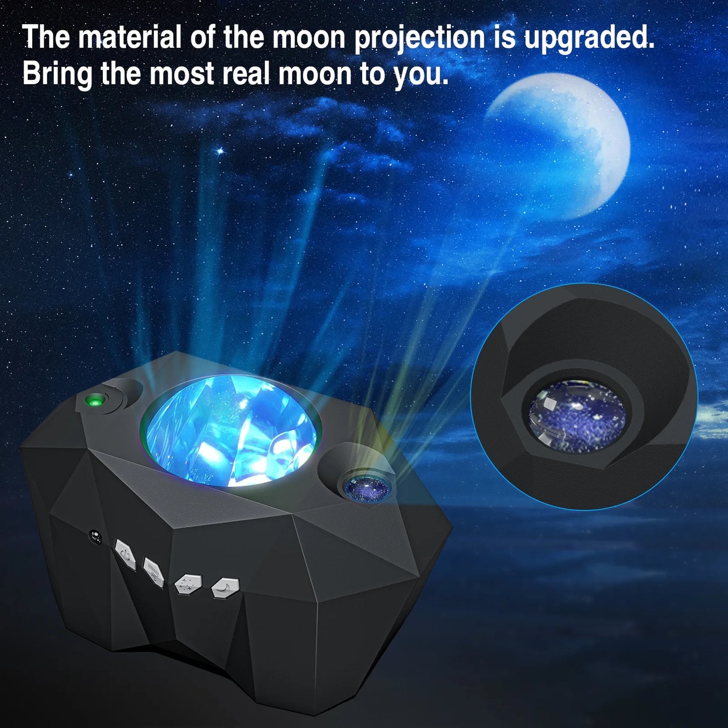 Galaxy Star & Moon Projector with Bluetooth Speaker – 55 Lighting Effects