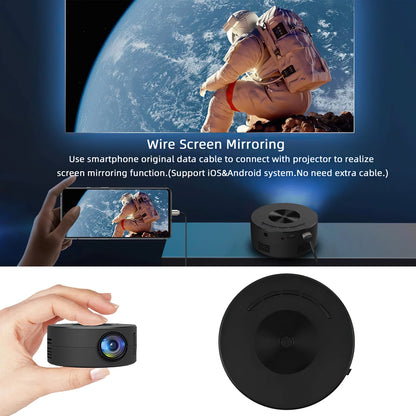 HD Mini Projector 1080P – Portable LED Home Theater with Remote Control