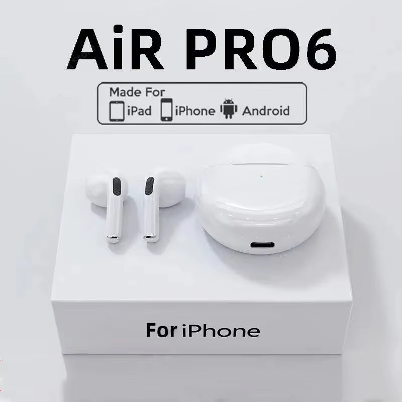 Air Pro 6 TWS Bluetooth Earbuds with Mic & Charging Case