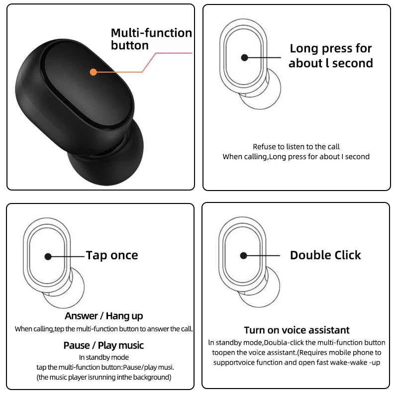 Xiaomi Airdots 2 Wireless Bluetooth Earbuds with Mic – High-Quality Sound & Comfort