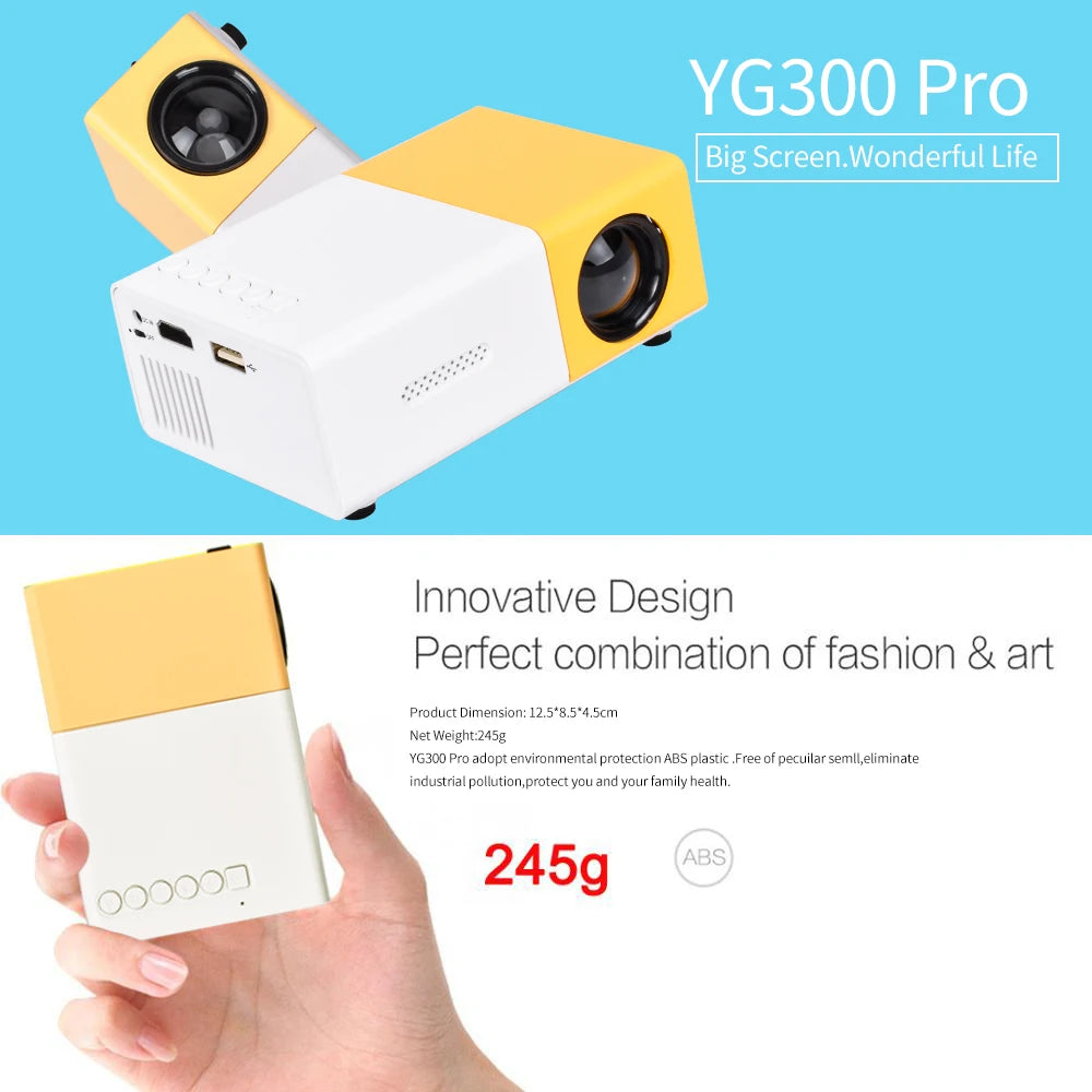 1080P Mini Projector YG300 Pro, Portable LED Beamer with HDMI & USB