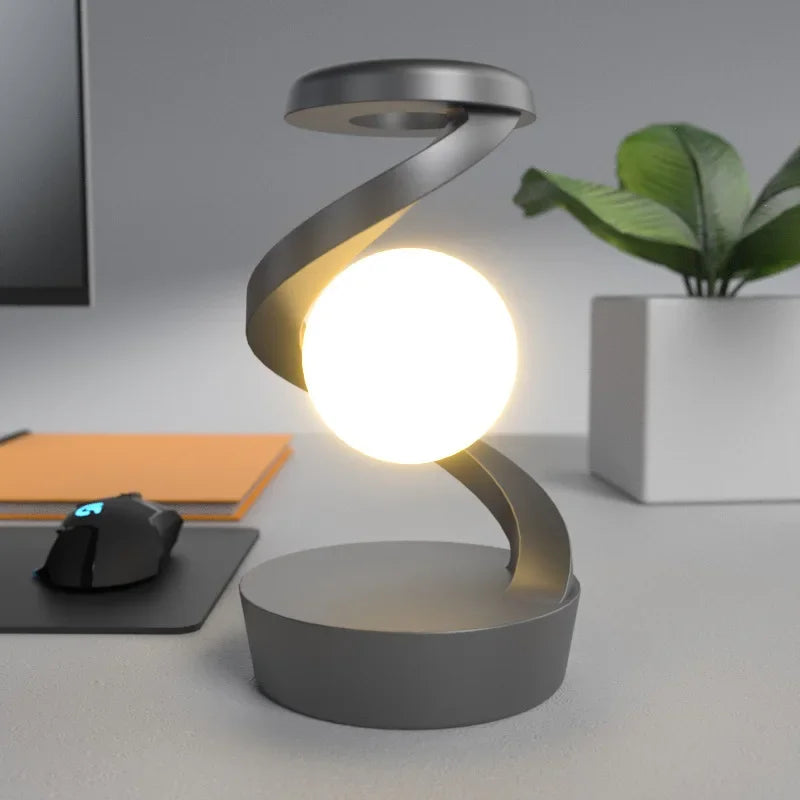 Rotating Moon Lamp with Wireless Charging & Sensor Control