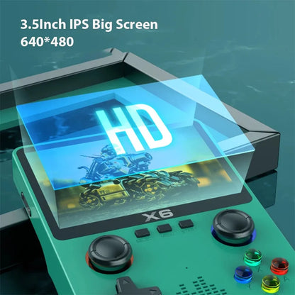 X6 Handheld Game Console - 3.5" IPS Screen, Dual Joysticks, 11 Simulators, 2023 Model