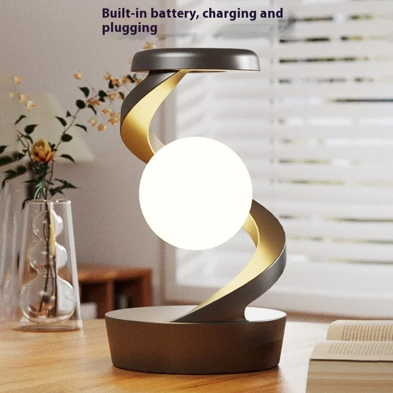 Rotating Moon Lamp with Wireless Charging & Sensor Control