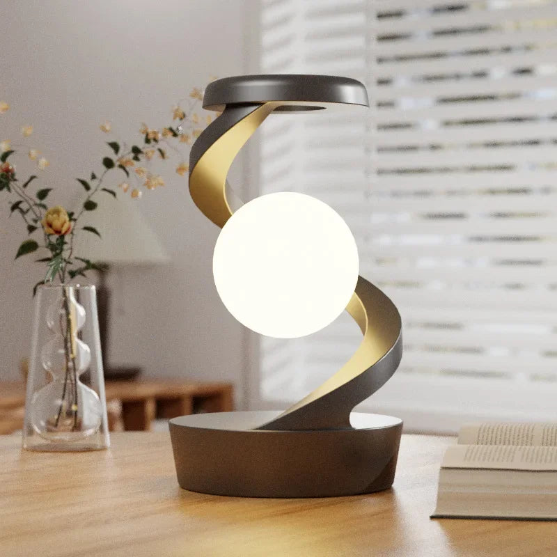 Rotating Moon Lamp with Wireless Charging & Sensor Control