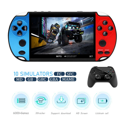 X7 Mini Gaming Console: 10,000 Games Built-In 4.3-Inch