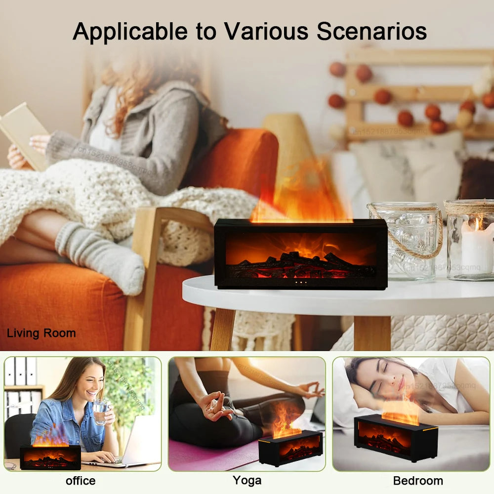 Flame Aroma Diffuser & Humidifier: 3D Colorful Essential Oil Fog Machine