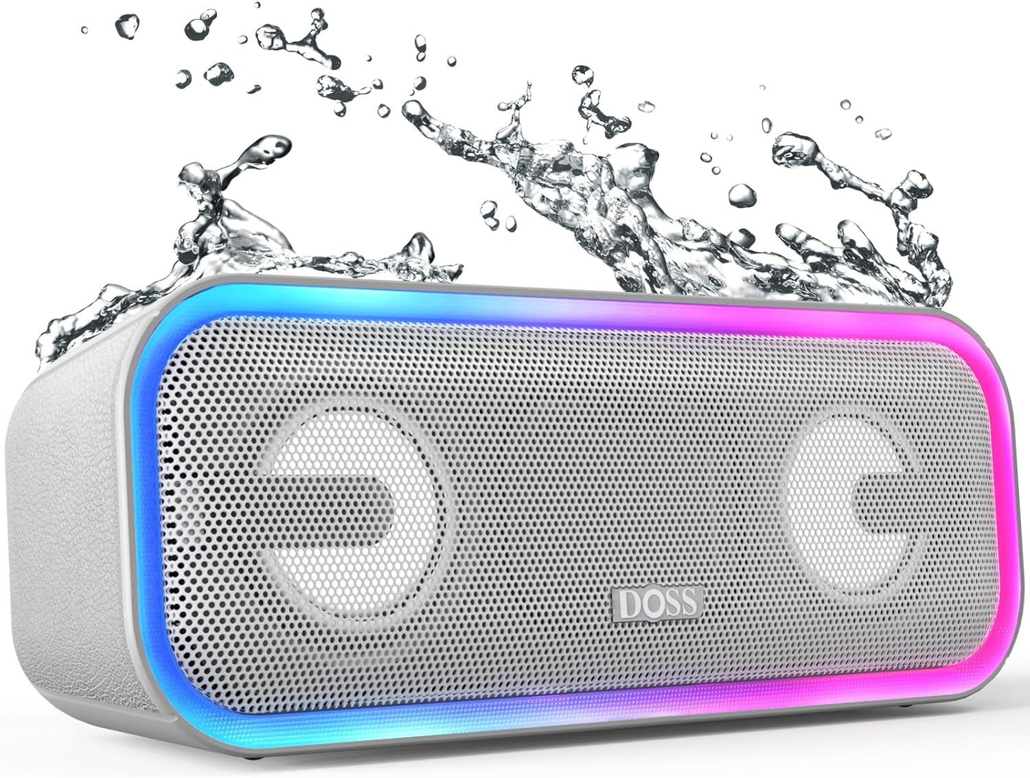 Soundbox Pro+ Bluetooth Speaker: 24W Power, IPX6 Waterproof, 15H Playtime, Mixed Color Lights - Grey