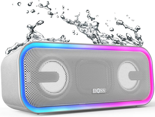 Soundbox Pro+ Bluetooth Speaker: 24W Power, IPX6 Waterproof, 15H Playtime, Mixed Color Lights - Grey