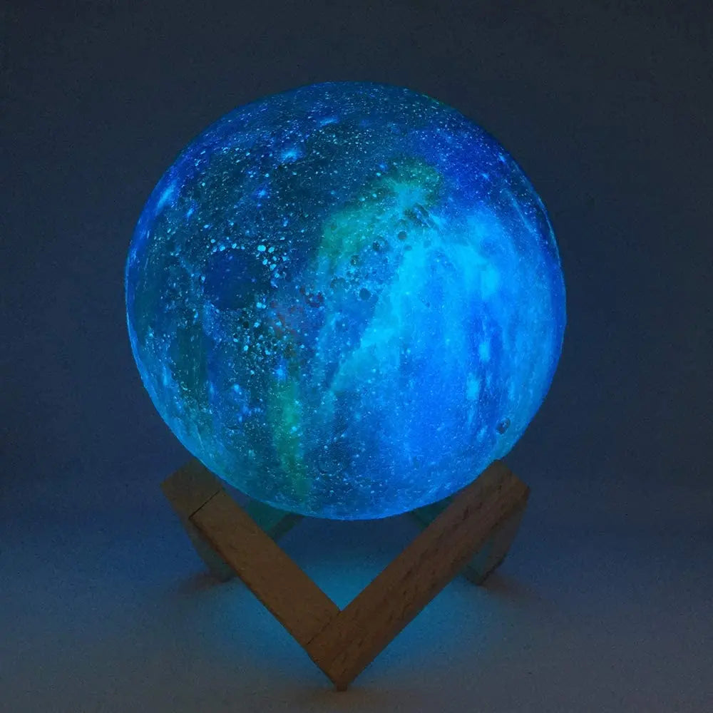 Galaxy Moon Lamp – 16-Color LED Night Light with Remote & Touch Control