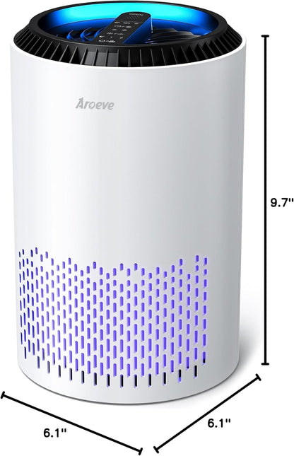 Portable Air Purifier - Efficient Air Cleaner for Smoke, Pollen, and Odors with Sleep Mode (MK01 - White)