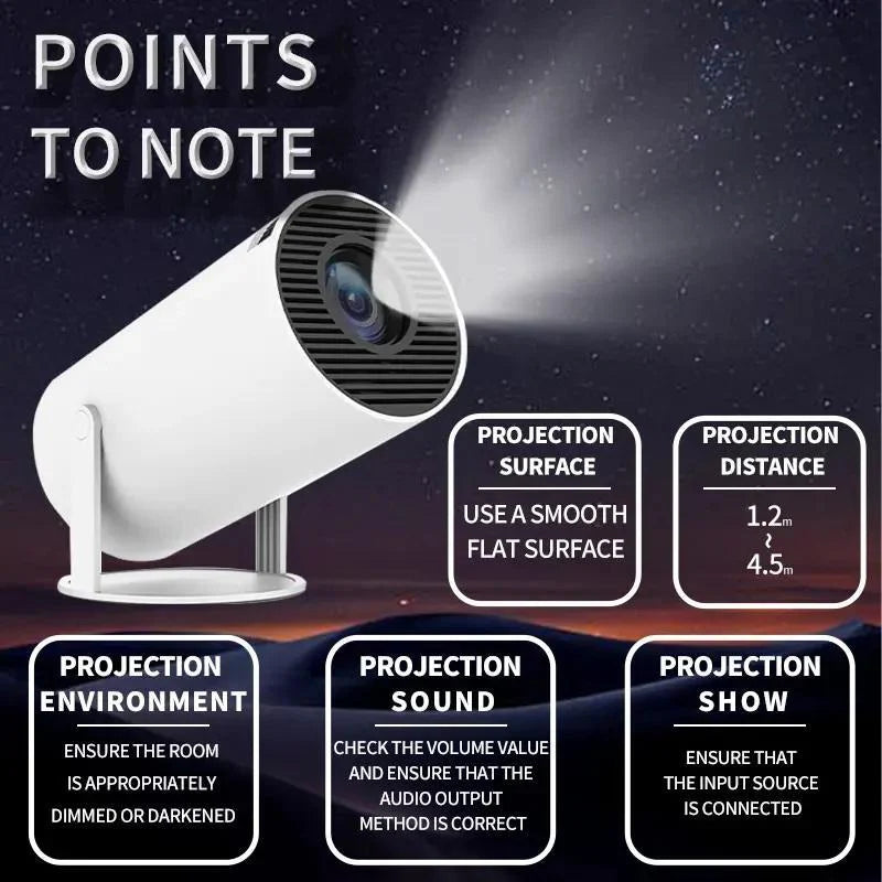 VisionPro Ultra 4K Projector | Android 11, Dual WiFi, 260ANSI, 180° Flexibility, Outdoor Cinema Experience    