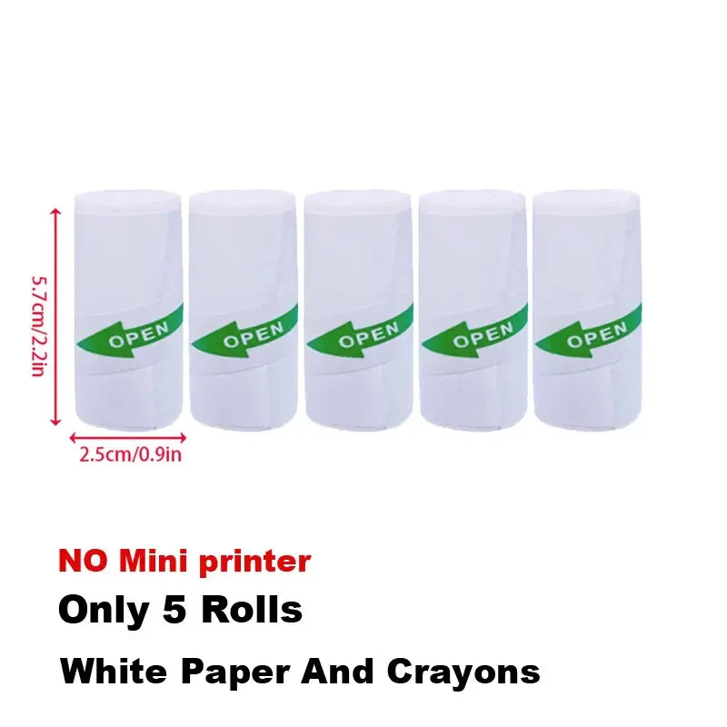 Mini Portable Inkless Printer - Wireless Thermal Photo & Label Printer, Self-Adhesive Sticker Printer