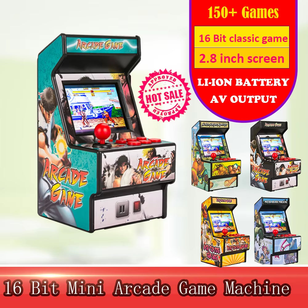 Mini Retro Arcade Console - 2.8" 16-Bit Handheld with 150+ Built-In SEGA Classics