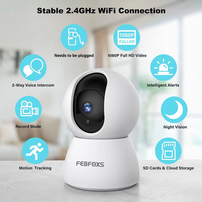 Prinxy 1080P Baby Monitor & Home Security Camera – HD Video, Night Vision, Two-Way Audi