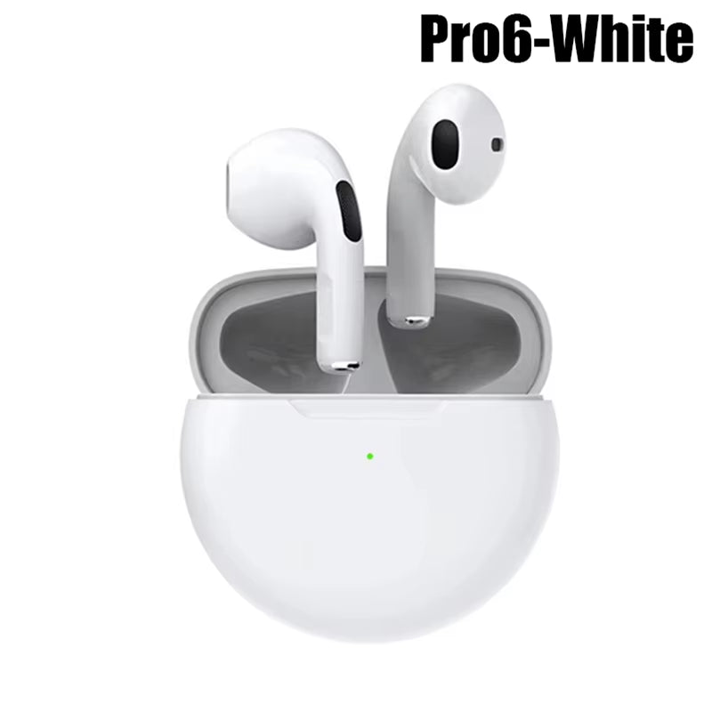 Air Pro 6 TWS Bluetooth Earbuds with Mic & Charging Case